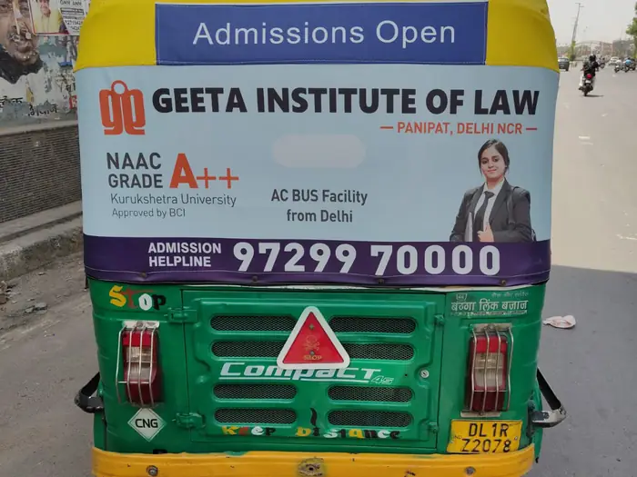Auto-rickshaw branding advertising campaign by Adelite Media in India
