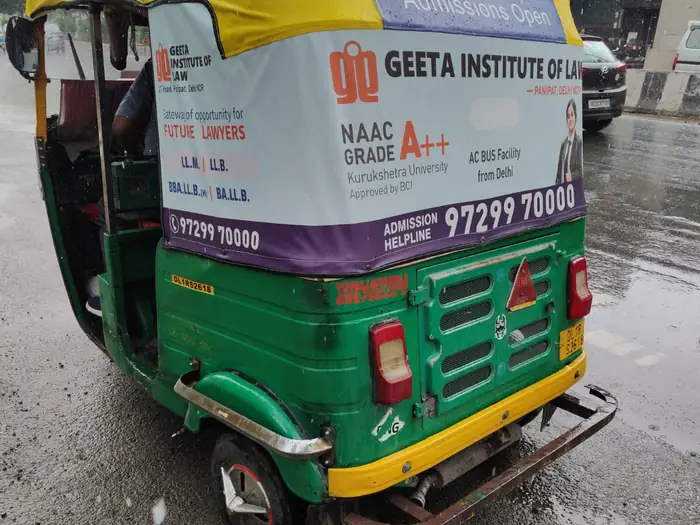Auto-rickshaw branding advertising campaign by Adelite Media in India