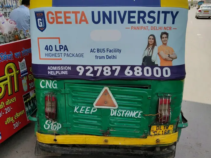 Auto-rickshaw branding advertising campaign by Adelite Media in India