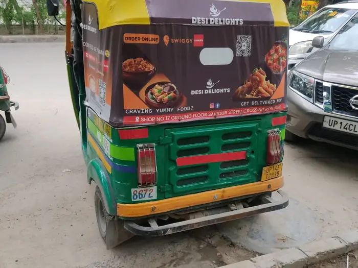 Auto-rickshaw branding advertising campaign by Adelite Media in India