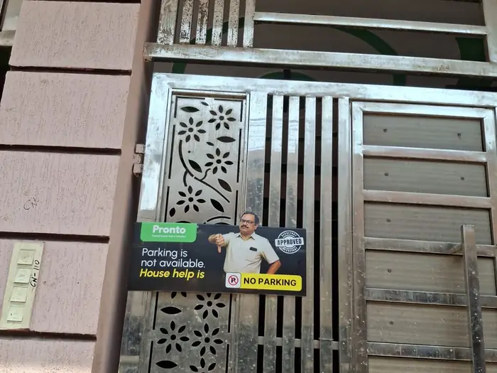 No-parking board advertising campaign by Adelite Media in India