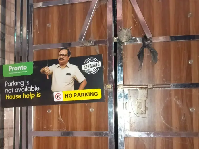 No-parking board advertising campaign by Adelite Media in India